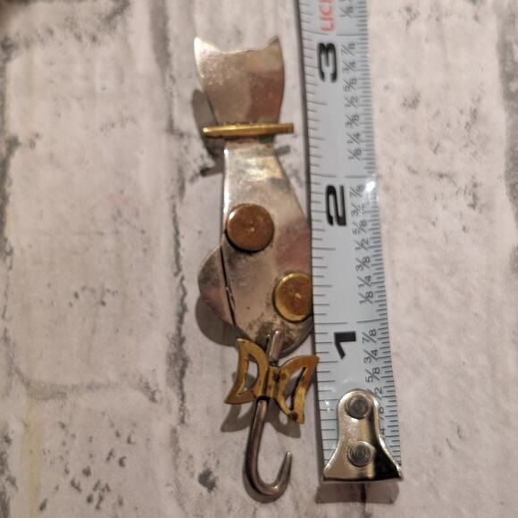 Vintage Mexico Sterling Silver Cat Brooch with Swinging Tail - Picture 7 of 8